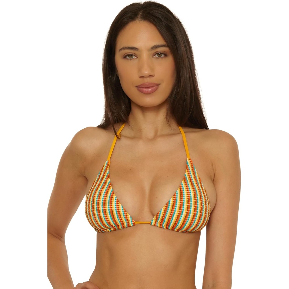 image:imageLucky Brand Womens Ocean Wave Triangle Bikini Top Adjustable Tie Back Swimwear Separates for WomenMulticolor