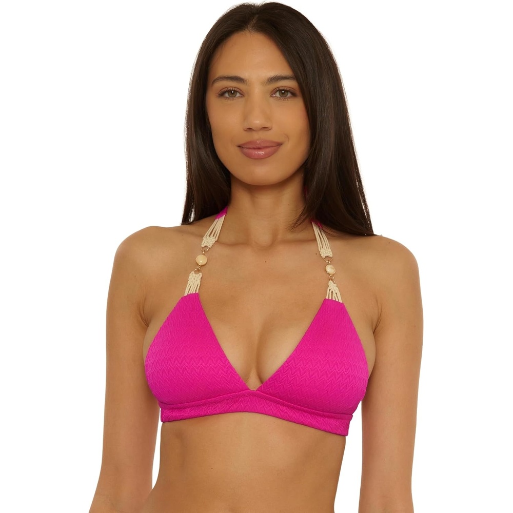 image:imageLucky Brand Womens Sardinia Halter Bikini Top Adjustable Tie Back Swimwear Separates for WomenBerry