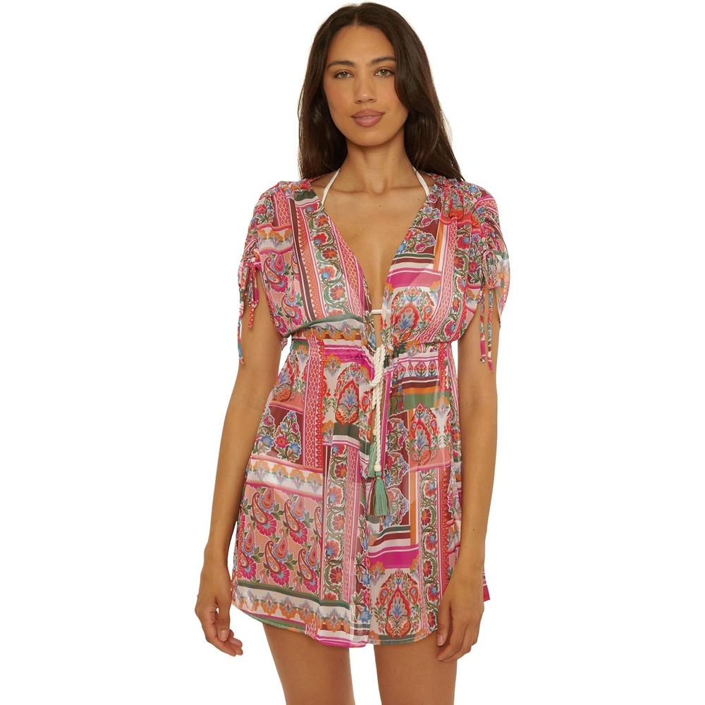 image:imageLucky Brand Womens Verona Chiffon Tunic Casual Beach Cover Ups for WomenMulticolor
