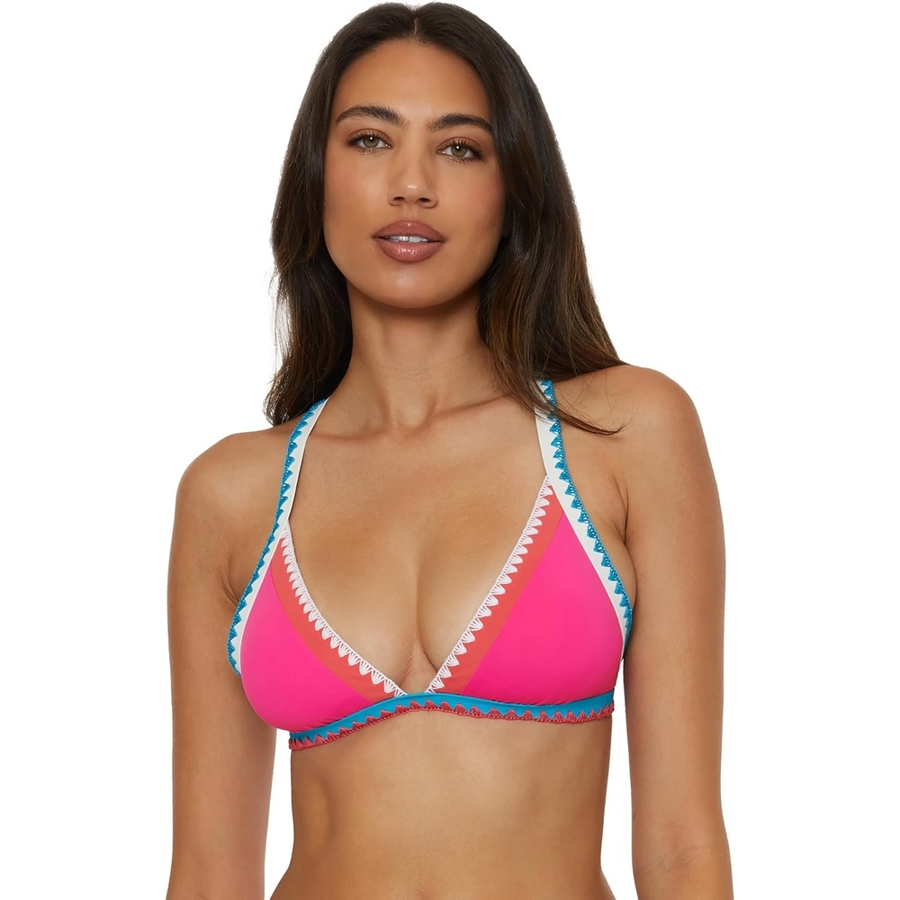 image:imageLucky Womens Avila Halter Bikini Top Adjustable Tie Back Swimwear Separates for WomenCandy Pink