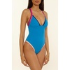 Lucky Brand Women’s Avila One Piece Swimsuit, Adjustable, Bathing Suits for Women(Peacock)