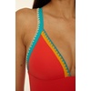 Lucky Brand Women’s Avila One Piece Swimsuit, Adjustable, Bathing Suits for Women(Scarlet)