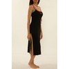 Lucky Brand Women’s Avila Rib Midi Dress, Casual, Beach Cover Ups for Women(Black)