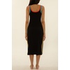 Lucky Brand Women’s Avila Rib Midi Dress, Casual, Beach Cover Ups for Women(Black)