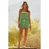 Lucky Brand Women’s Laguna Short Romper, Casual, Pull On, Beach Cover Ups for Women(Sea Grass)
