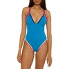 Lucky Brand Women’s Avila One Piece Swimsuit, Adjustable, Bathing Suits for Women(Peacock)