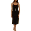 Lucky Brand Women’s Avila Rib Midi Dress, Casual, Beach Cover Ups for Women(Black)