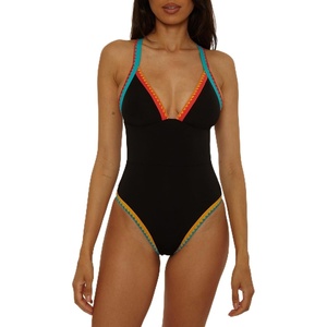 Lucky Brand Women’s Avila One Piece Swimsuit, Adjustable, Bathing Suits for Women(Black)