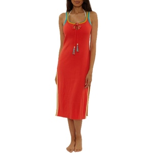 Lucky Brand Women’s Avila Rib Midi Dress, Casual, Beach Cover Ups for Women(Scarlet)