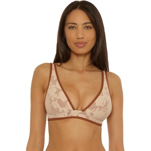 Lucky Brand Women’s Belize Halter Bikini Top, Adjustable, Tie Back, Swimwear Separates for Women(Natural)