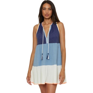 Lucky Brand Women’s Lagos Tiered Dress, Casual, Beach Cover Ups for Women(Navy)