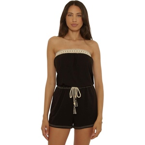 Lucky Brand Women’s Laguna Short Romper, Casual, Pull On, Beach Cover Ups for Women(Black)