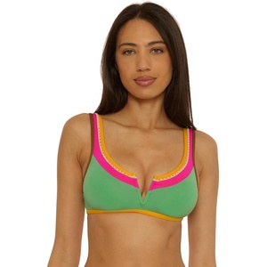 Lucky Brand Women’s Maldives Scoop Bikini Top, Adjustable, Tie Back, Swimwear Separates for Women(Sea Grass)