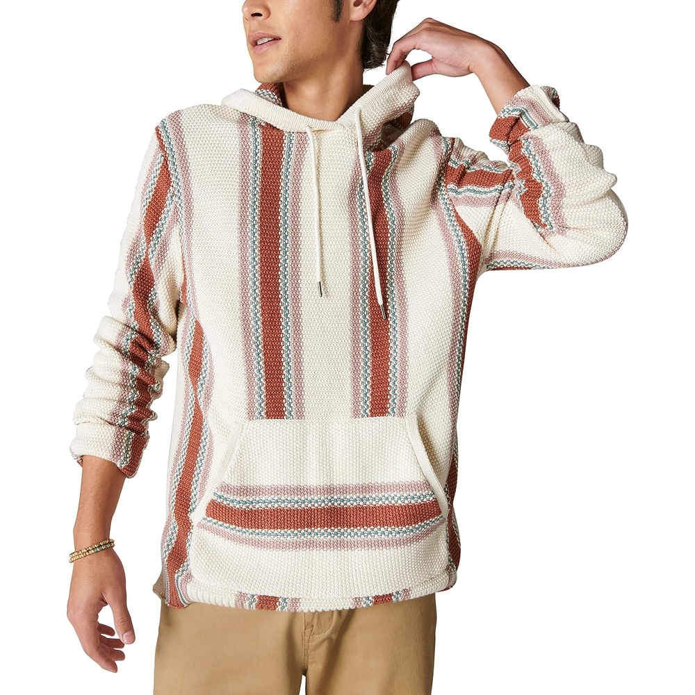 image:imageLucky Brand Womens Mens Striped Baja SweaterNatural Multi