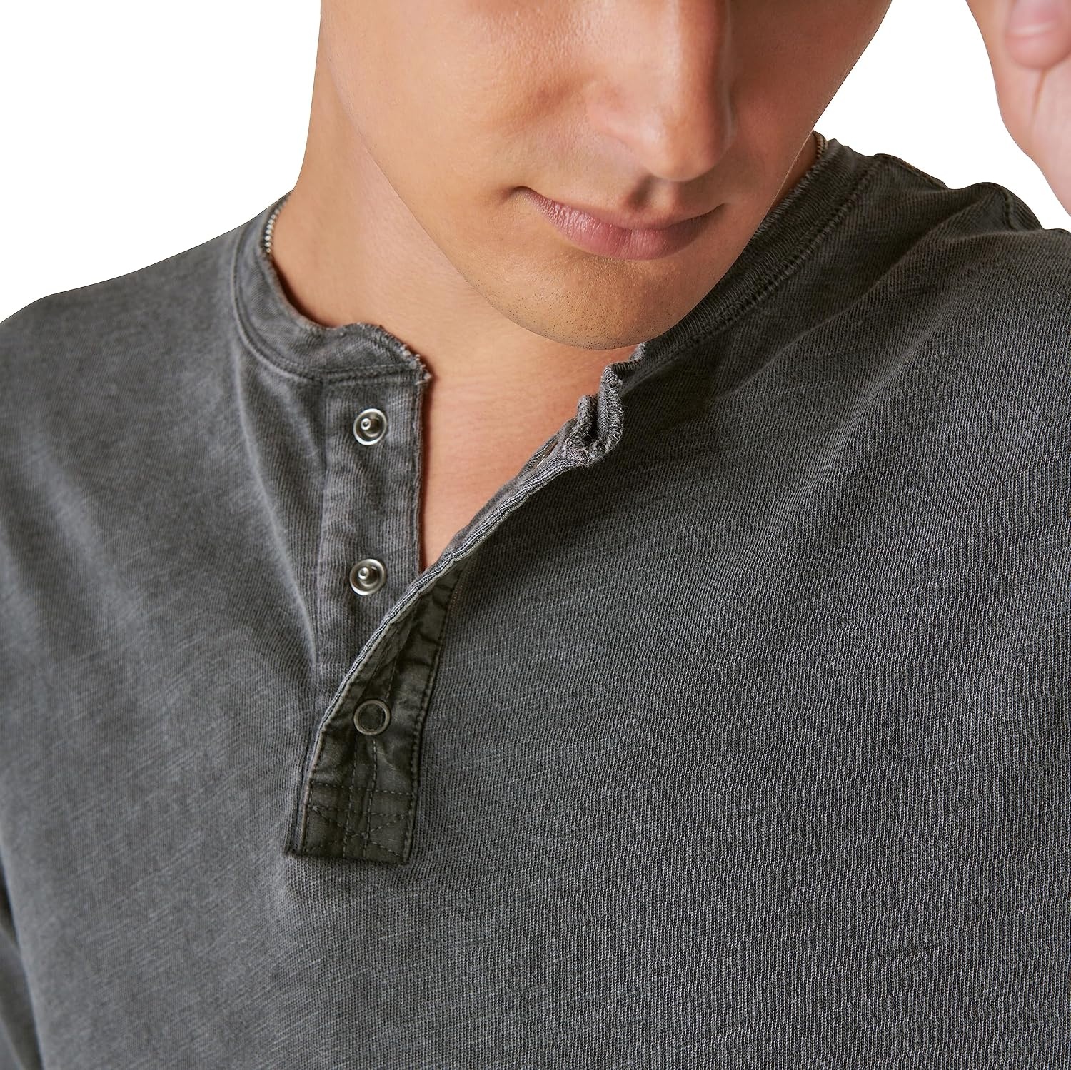 image:imageLucky Brand Weekend Slub Jersey Long Sleeve HenleyJet Black