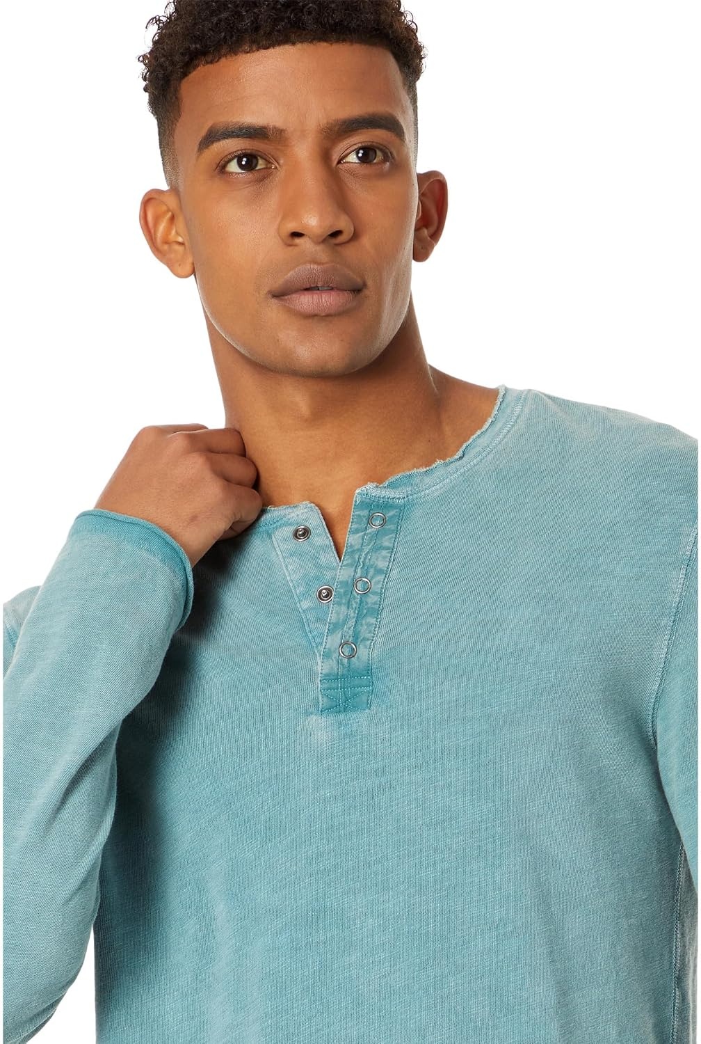 image:imageLucky Brand Weekend Slub Jersey Long Sleeve HenleyMineral Blue