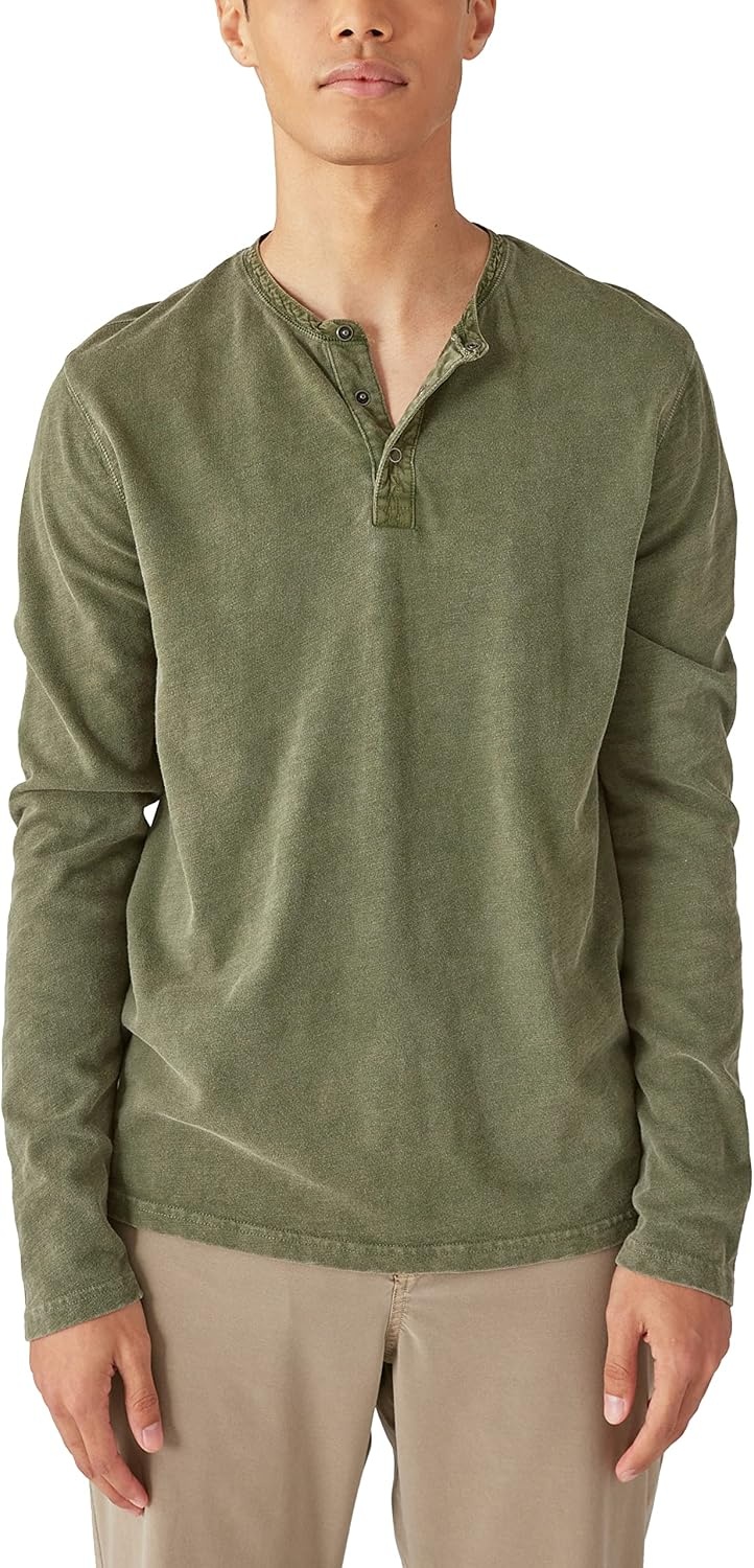 image:imageLucky Brand Weekend Slub Jersey Long Sleeve HenleyRifle Green