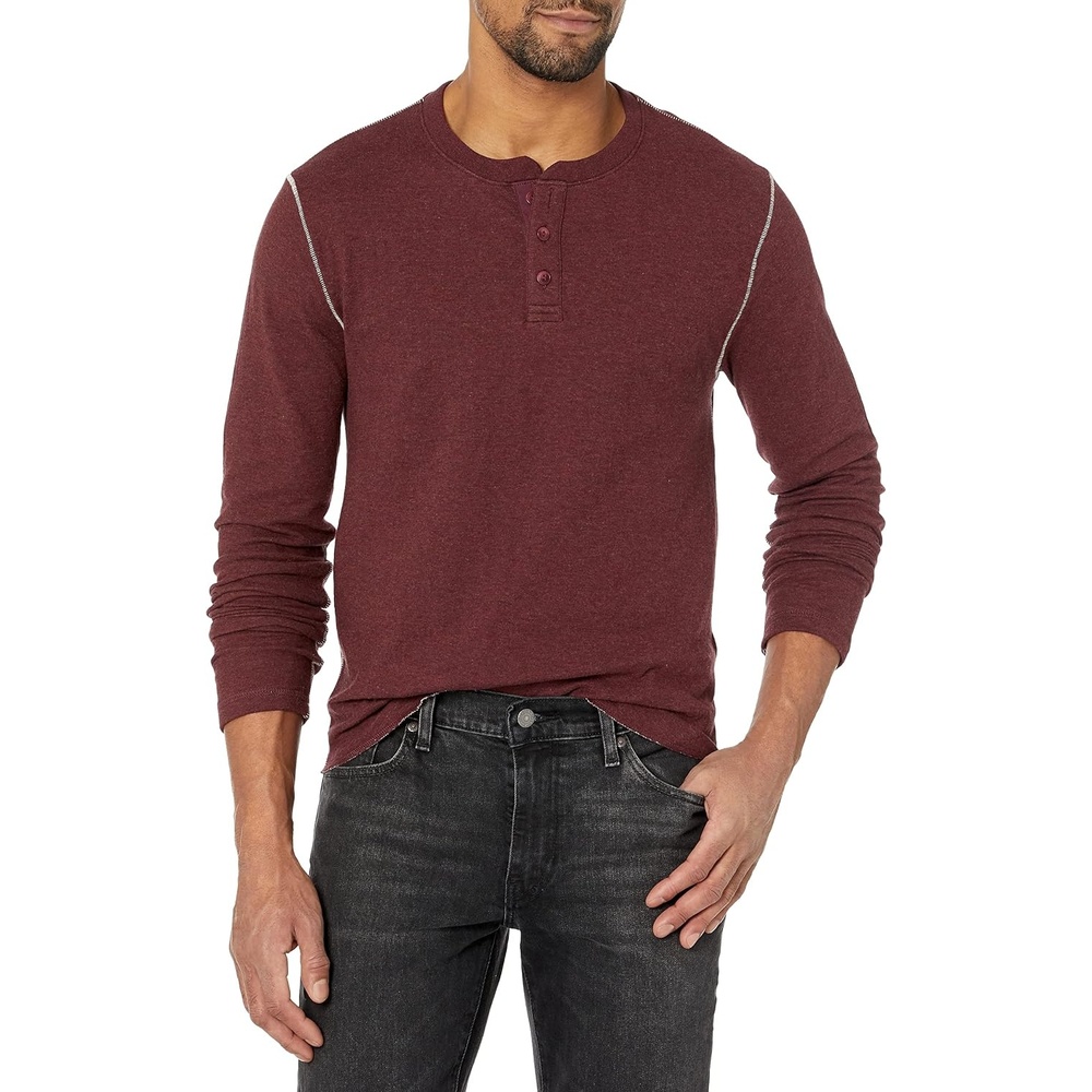 image:imageLucky Brand Weekend Slub Jersey Long Sleeve HenleyBurgundy
