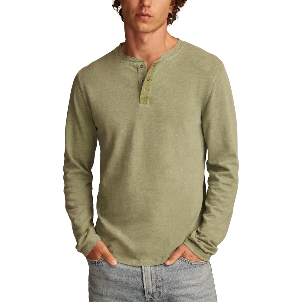 image:imageLucky Brand Weekend Slub Jersey Long Sleeve HenleyLily Pad
