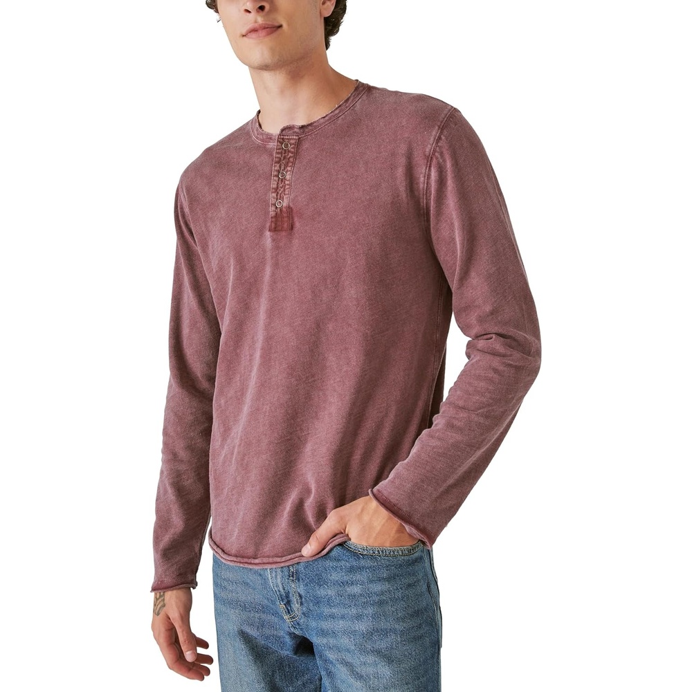 image:imageLucky Brand Weekend Slub Jersey Long Sleeve HenleyMaroon Banner