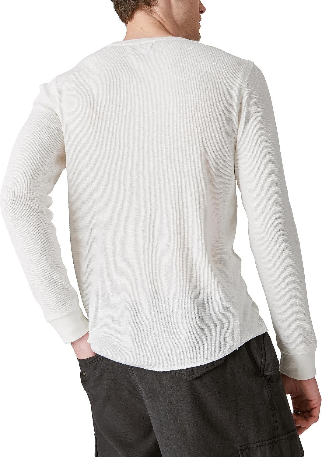 image:imageLucky Brand Mens Mens Garment Dye Thermal CrewBright White