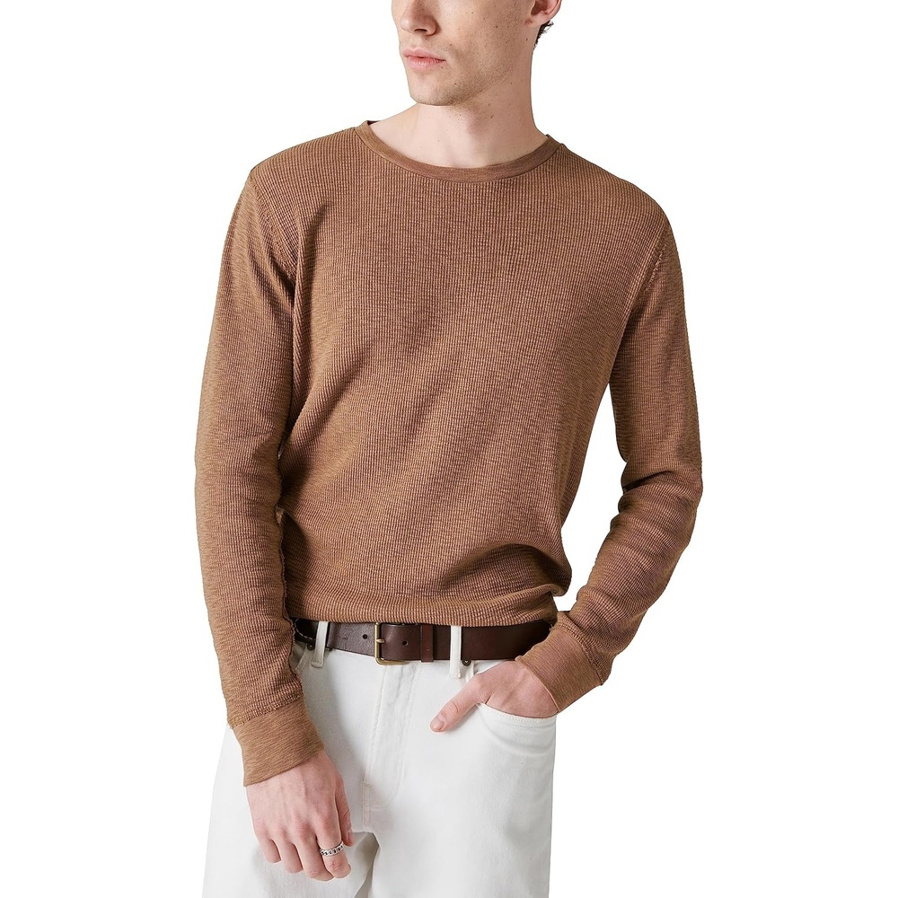 image:imageLucky Brand Mens Mens Garment Dye Thermal CrewCoffee Liqueur