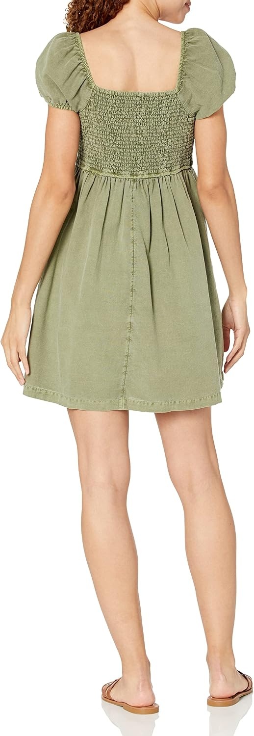 image:imageLucky Brand Womens Babydoll Mini DressDusty Olive
