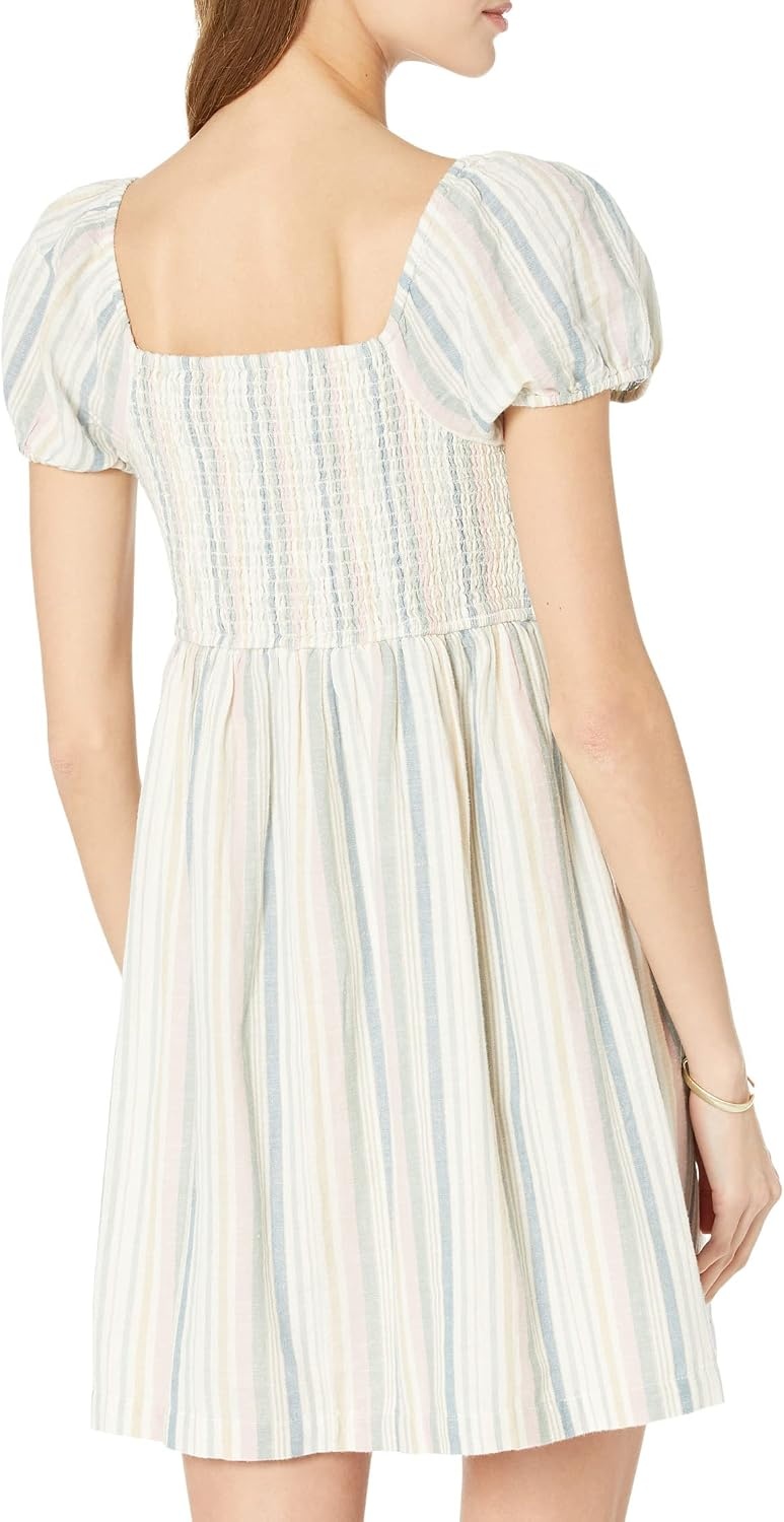 image:imageLucky Brand Womens Babydoll Mini DressMulti Stripe