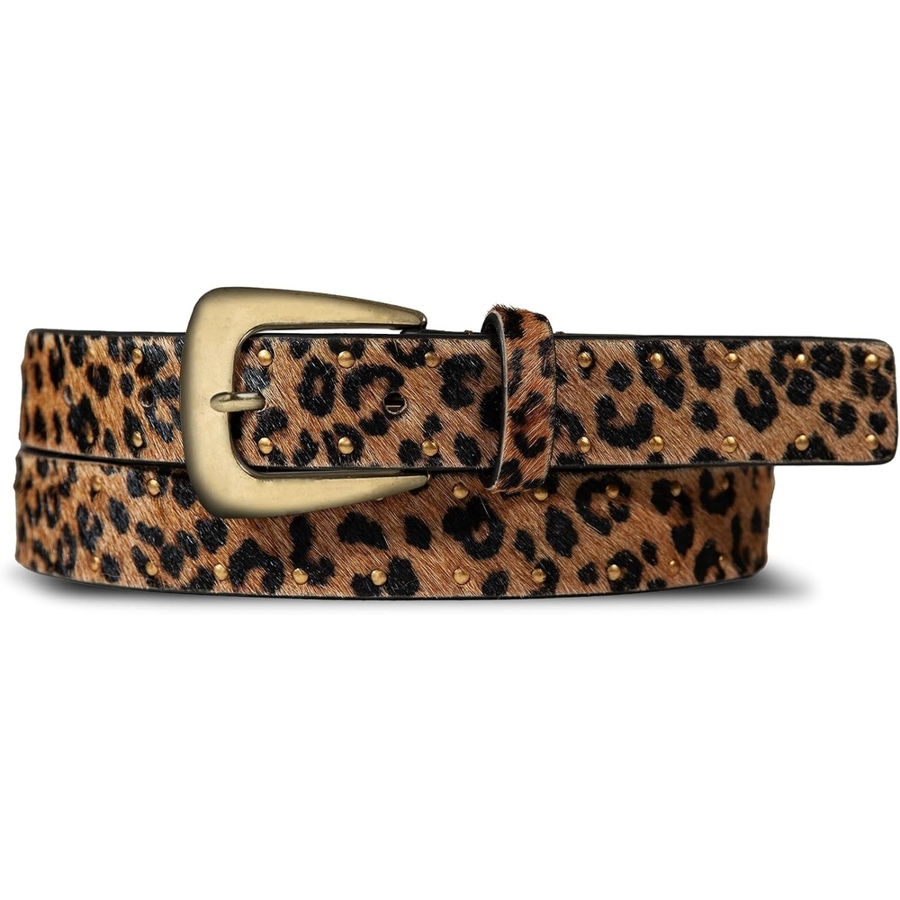 image:imageLucky Brand Womens Fashion Leather Belt  Stylish  Trend  Classic  Modern  Jean  Pant  Skirt  DressHaircalf  Leopard W Studs