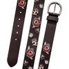 Lucky Brand Women’s Embroidered Leather Belt | Stylish | Classic | Western-Inspired | American Heritage | Jean | Pant(Jewl Tone – Dark Brown)