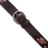 Lucky Brand Women’s Embroidered Leather Belt | Stylish | Classic | Western-Inspired | American Heritage | Jean | Pant(Jewl Tone – Dark Brown)