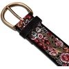 Lucky Brand Women’s Embroidered Leather Belt | Stylish | Classic | Western-Inspired | American Heritage | Jean | Pant(Suede – Black)