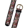 Lucky Brand Women’s Embroidered Leather Belt | Stylish | Classic | Western-Inspired | American Heritage | Jean | Pant(Suede – Black)
