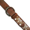 Lucky Brand Women’s Embroidered Leather Belt | Stylish | Classic | Western-Inspired | American Heritage | Jean | Pant(Vintage – Tan)