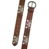 Lucky Brand Women’s Embroidered Leather Belt | Stylish | Classic | Western-Inspired | American Heritage | Jean | Pant(Vintage – Tan)
