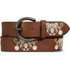 Lucky Brand Women’s Embroidered Leather Belt | Stylish | Classic | Western-Inspired | American Heritage | Jean | Pant(Vintage – Tan)